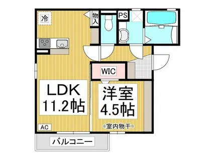 セジュール中越(1LDK/3階)の間取り写真