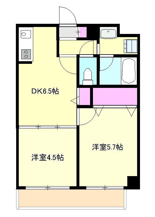 TS GARDEN西八王子ウエスト(2DK/3階)の間取り写真