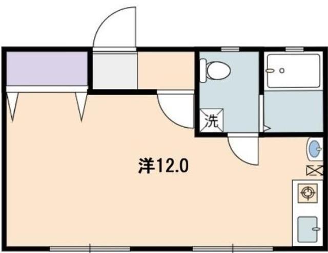 ドーム多摩 M棟(ワンルーム/1階)の間取り写真