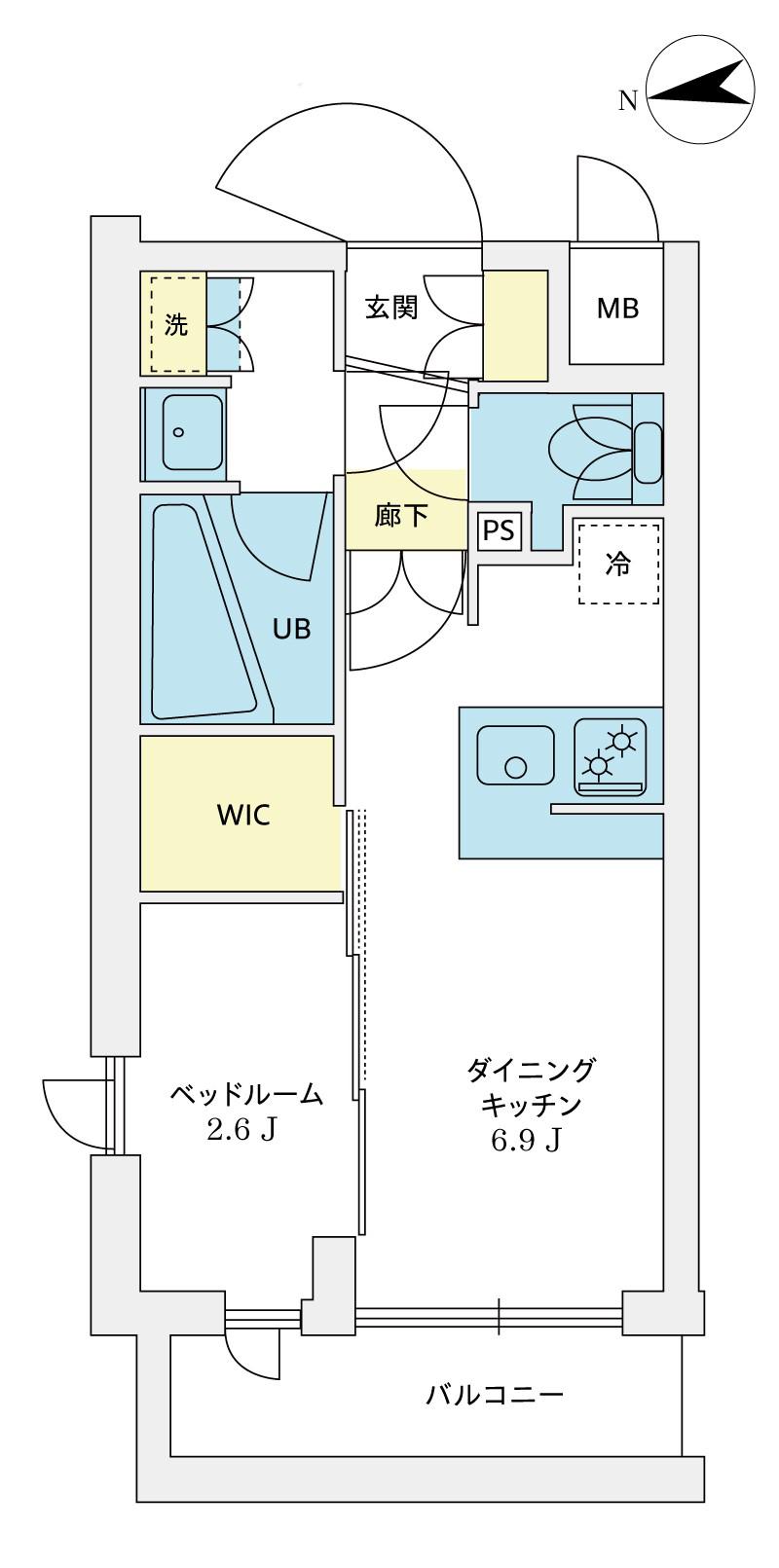 アジールコート豪徳寺(2LDK/2階)の間取り写真