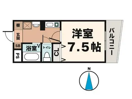 シーショア垂水(1K/2階)の間取り写真