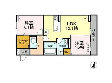 ブレインーゾーンIII(2LDK/3階)の間取り写真