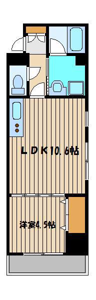 ハイヤーム桜台(1LDK/1階)の間取り写真