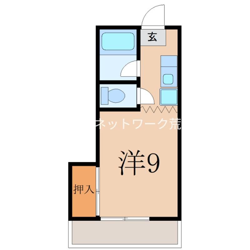 パーソネージュ鴨池(ワンルーム/2階)の間取り写真