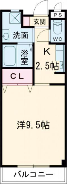 スプルース泉ヶ丘II(1K/1階)の間取り写真