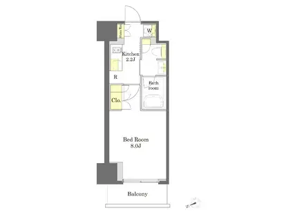 プライムメゾン中野坂上(1K/2階)の間取り写真