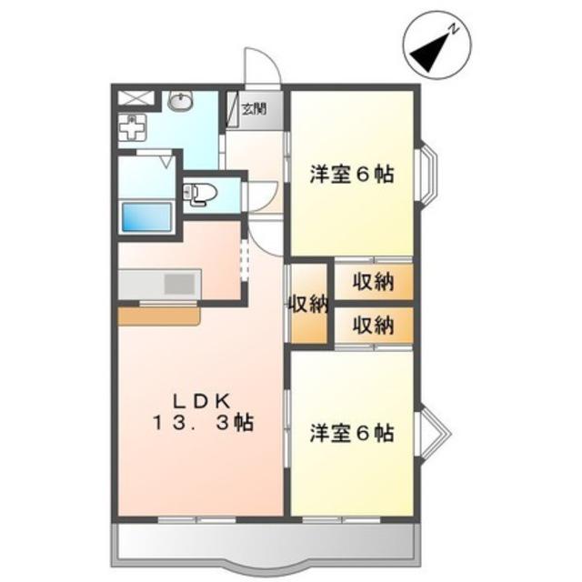メゾン・ド・アンジュ(2LDK/2階)の間取り写真