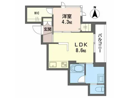 グレイス東峯(1LDK/3階)の間取り写真