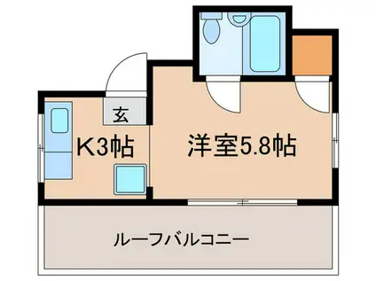 ニシキコーポ(ワンルーム/3階)の間取り写真