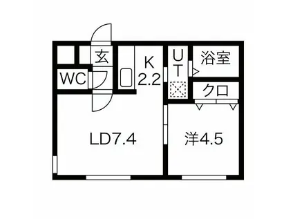 アール栄通(1LDK/1階)の間取り写真