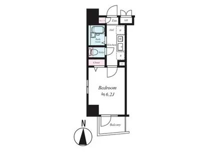 リクレイシア西麻布II番館(1K/9階)の間取り写真