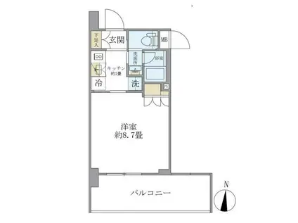 レクシード両国駅前(1K/11階)の間取り写真