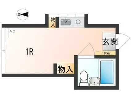 ラフィカ北沢(ワンルーム/2階)の間取り写真