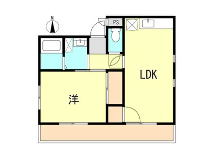 コンフォート名谷3(1LDK/2階)の間取り写真