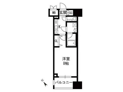 コンシェリア大塚 CROSSIA(1K/2階)の間取り写真