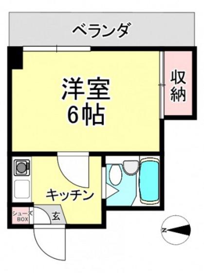 リーベ平成(1K/4階)の間取り写真