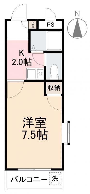 ブルーベルSAITO(1K/3階)の間取り写真