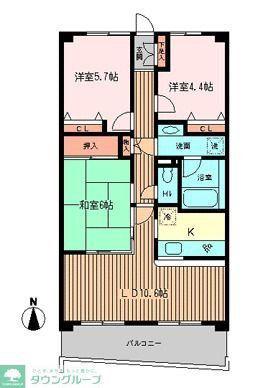 モンテローザ緑が丘(3LDK/2階)の間取り写真