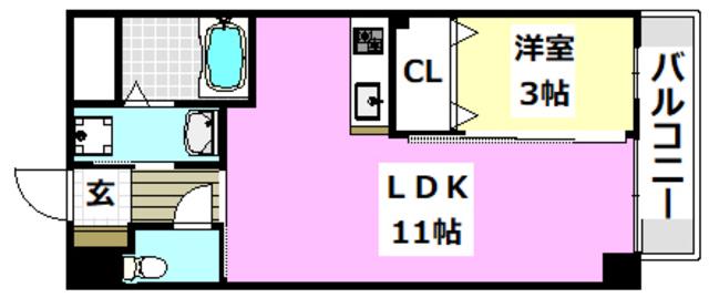 石塚ハイム(1LDK/3階)の間取り写真