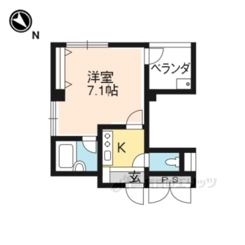 フォルム御陵(1K/2階)の間取り写真