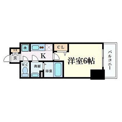 プレサンス天満橋トラッド(1K/14階)の間取り写真