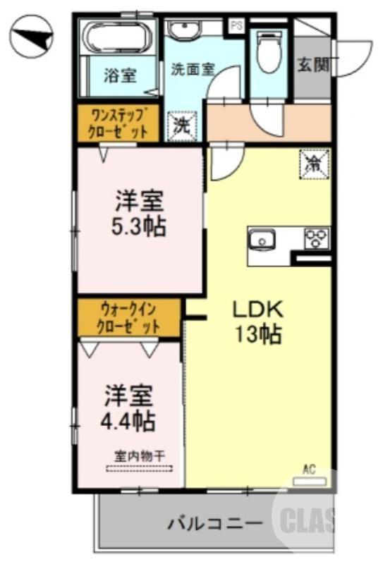 フロレゾン(2LDK/2階)の間取り写真