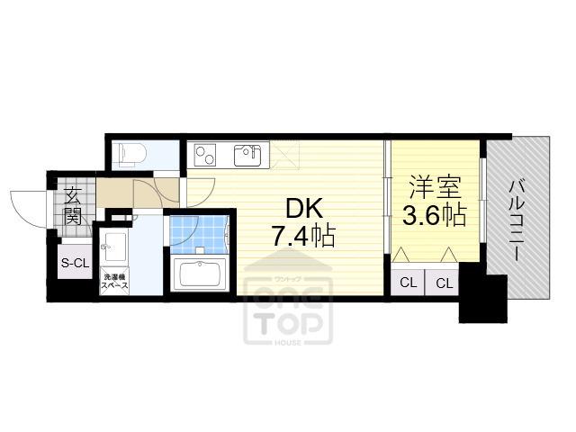 スプランディッド江坂Ⅲ(1DK/5階)の間取り写真