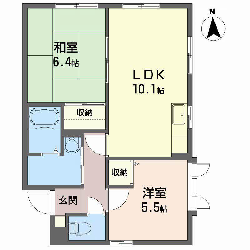 メゾン・セフィラ A棟(2LDK/1階)の間取り写真