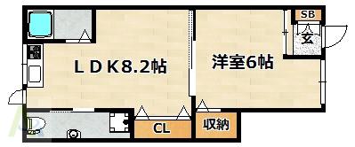 パークサイド菊水(1LDK/1階)の間取り写真
