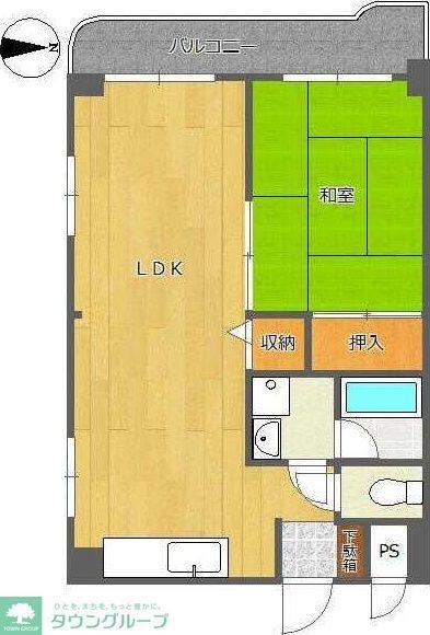 エスポァール市ヶ尾(1LDK/1階)の間取り写真