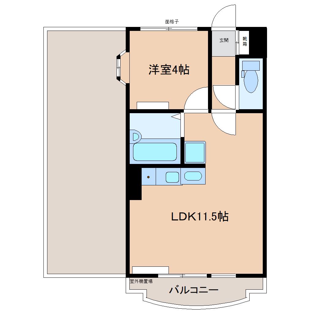 LUNEPLACE(1LDK/6階)の間取り写真