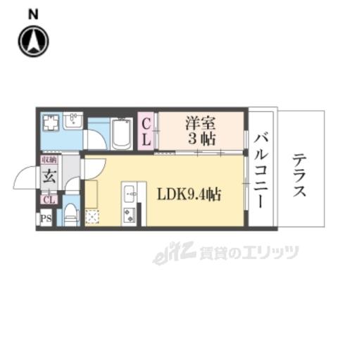 ESTRUTHKYOTO2(1LDK/1階)の間取り写真
