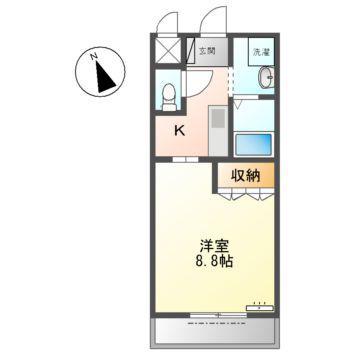 サンパレスVI(1K/1階)の間取り写真