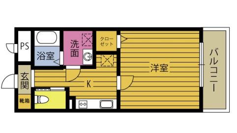 リデアル京町(1K/5階)の間取り写真