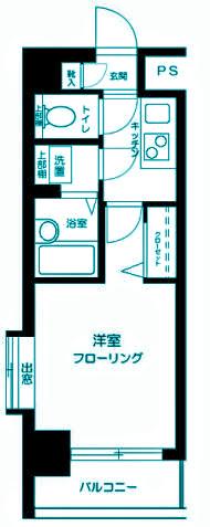 スカイコート浜松町(1K/1階)の間取り写真