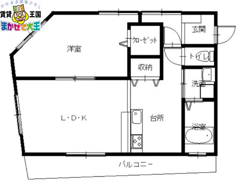 永瀬ビル(1LDK/3階)の間取り写真