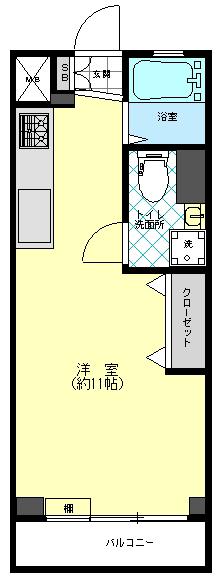 第一スカイハイム(1K/7階)の間取り写真