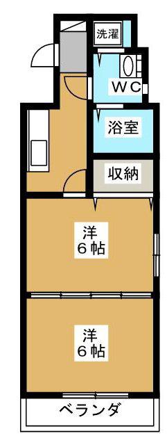 ボナール三条高倉(2K/3階)の間取り写真