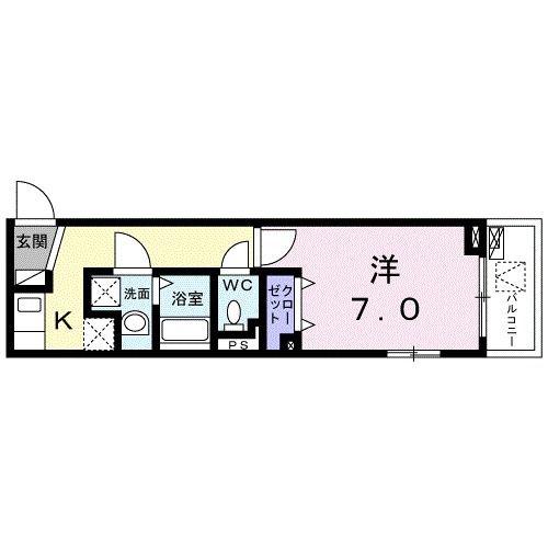 リズルーム(1K/2階)の間取り写真
