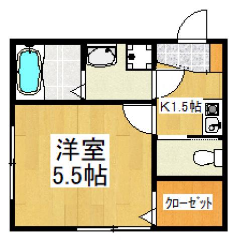 コーラルコート秋津 壱番館(1K/1階)の間取り写真
