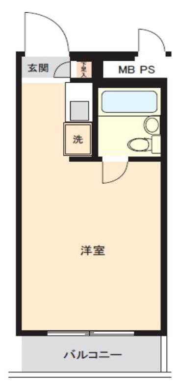 美和プラザ(ワンルーム/4階)の間取り写真