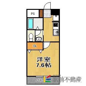エクセルタウン蔵上II(1K/2階)の間取り写真