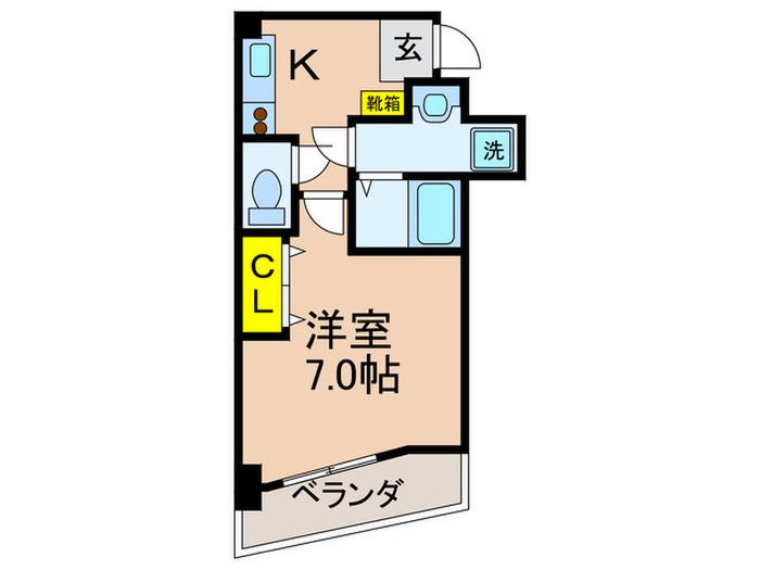 リベールくずは(1K/2階)の間取り写真