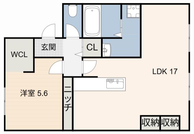 エイトファーム知立F棟(1LDK/2階)の間取り写真