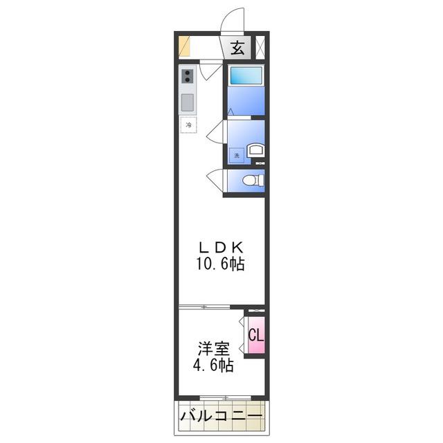 ニスム御崎(1LDK/2階)の間取り写真