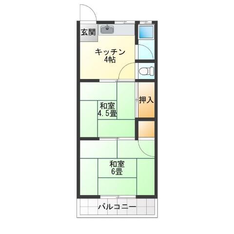 岩田文化(2K/1階)の間取り写真