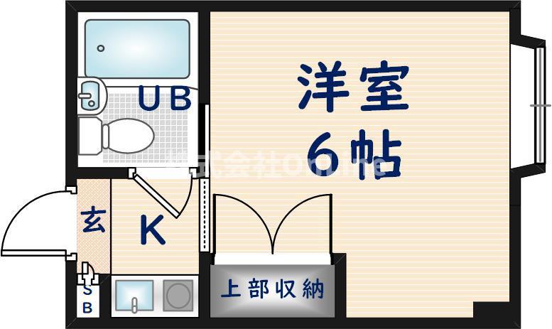 ロイヤル俊徳II(1K/4階)の間取り写真