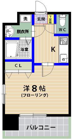 イル・コルティーレ(1K/11階)の間取り写真