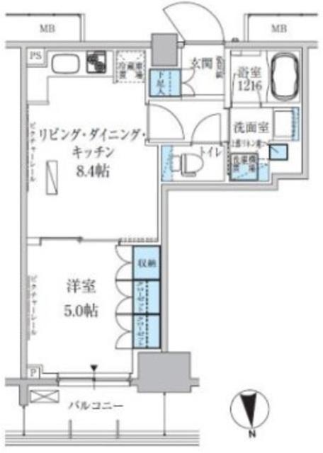 パークアクシス上野三丁目(1LDK/13階)の間取り写真