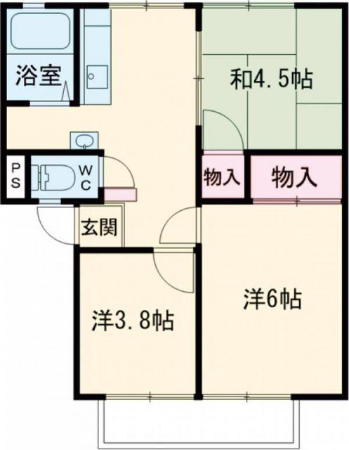 桜ハイツ(3K/2階)の間取り写真
